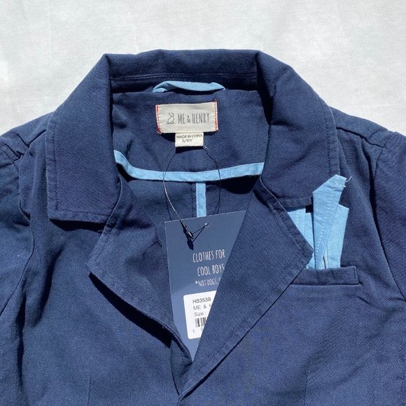 Me and Henry Navy Cotton Blazer Jacket Boys - Picture 8 of 8